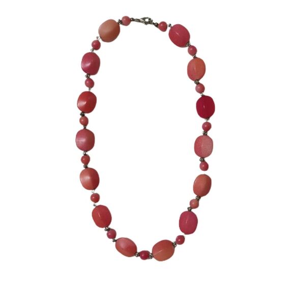 Coral Orange Tones Ombre Beaded Necklace VTG 9" Fall Autumn Halloween Jewelry - Picture 9 of 16